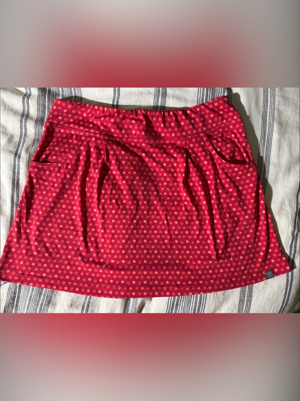 Title Nine Red Skort with Pink Dot Print